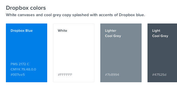 Dropbox color scheme