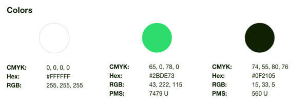 Kickstarter Color Guide